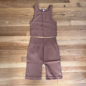 Nikibiki Ribbed Crop Top & Shorts Set - Size OS